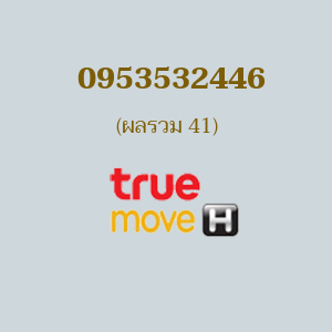 เบอร์มงคลหมายเลข 0953532446 ผลรวม 41 TRUE